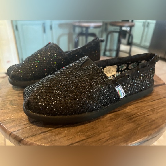 Little Girls Maui Island Black Glitter Slip on Shoe, size 13 - Picture 2 of 5